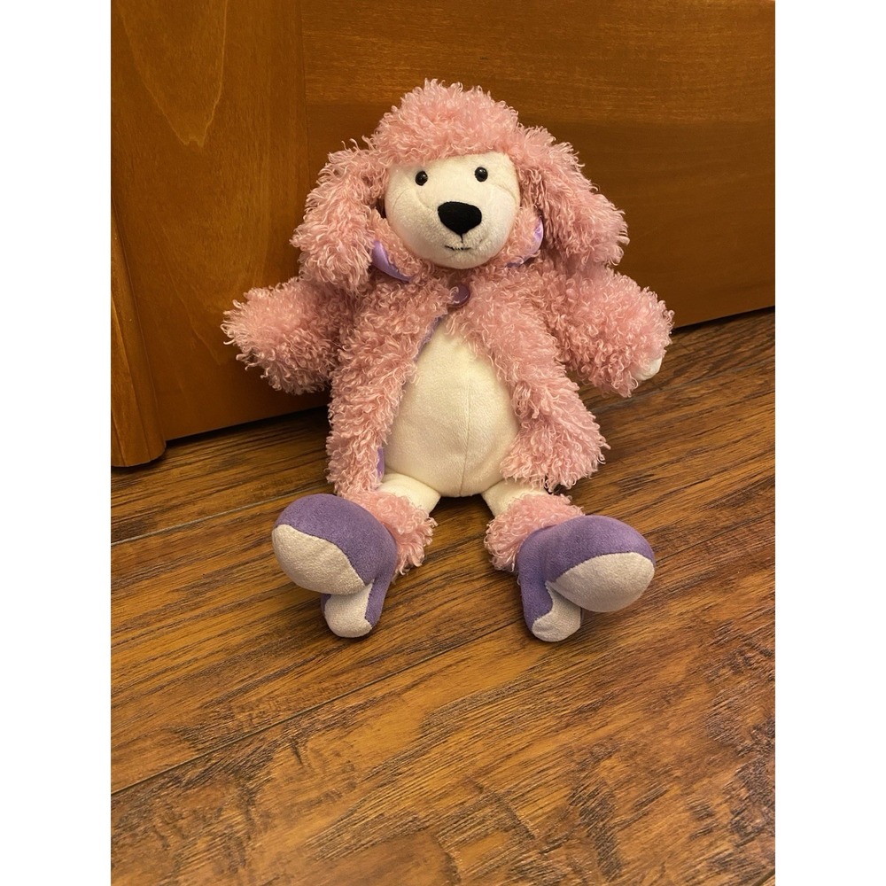 Jellycat Furcoat Poodle Soft Plush Toy Dog Vintage Fluffy Curly Pink Glam Lovey